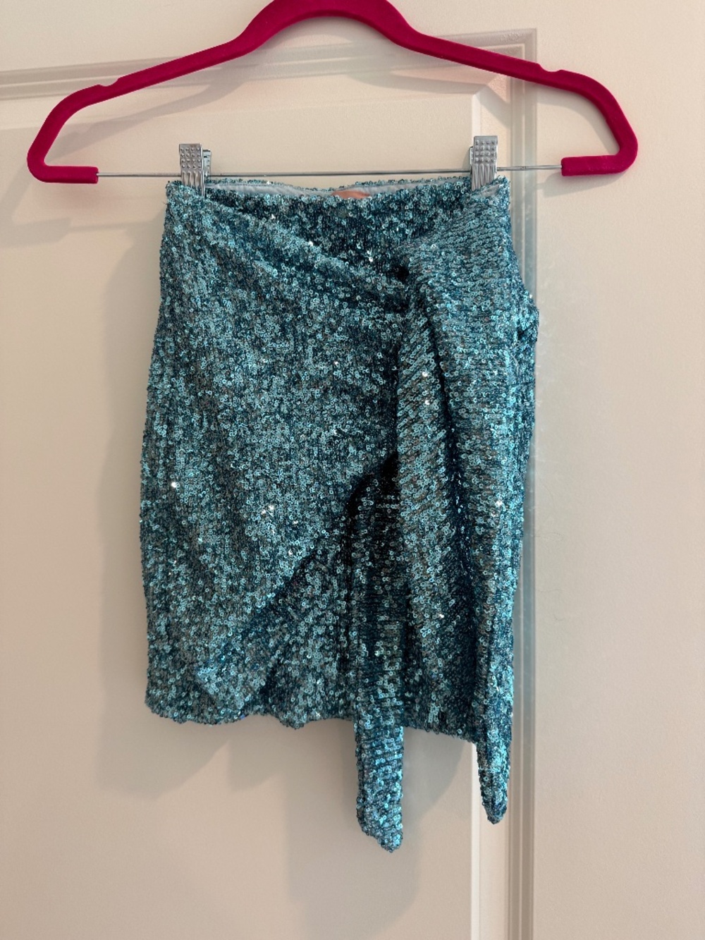 Show Me Your Mum Blue Sequin Wrap Skirt